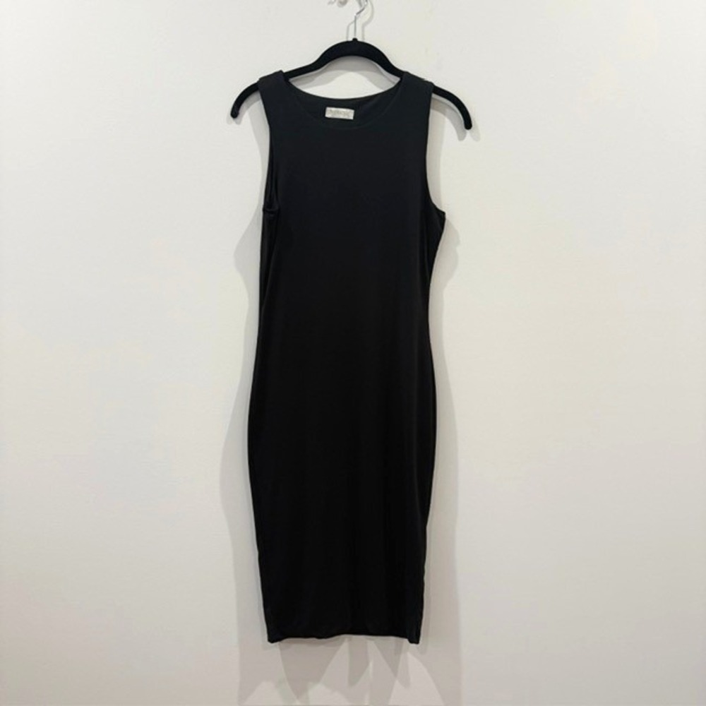 Love Nation Black Bodycon Midi Dress Sleeveless Stretch Knit Minimalist | Size S - Picture 9 of 9